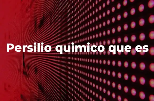 Persilio Quimico que es