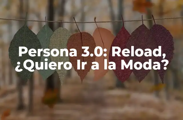 ¿Qué es la Persona 3.0: Reload?