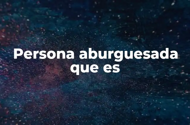 Persona Aburguesada que es