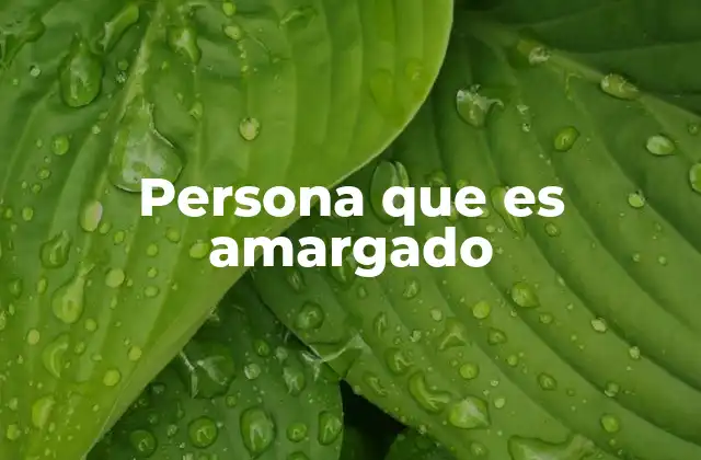 Persona que es Amargado