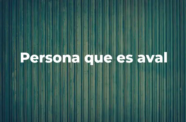 Persona que es Aval