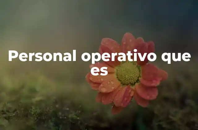Personal Operativo que es 2 El rol del personal operativo en la estructura organizacional