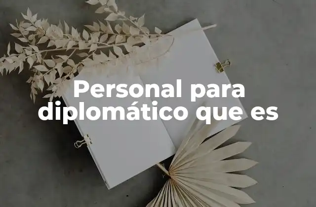 Personal para Diplomático que es