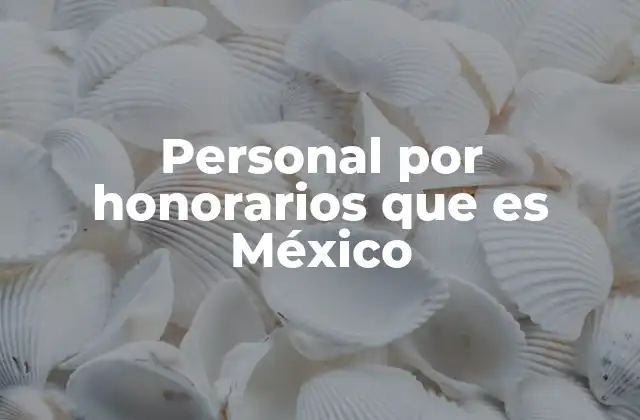 Personal por Honorarios que es México