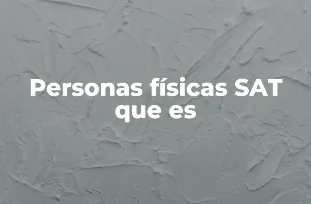 Personas Físicas Sat que es