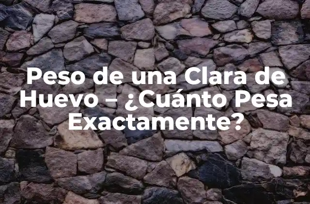 Peso de una Clara de Huevo – ¿cuánto Pesa Exactamente?
