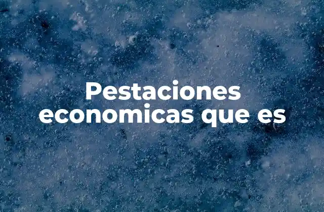 Pestaciones Economicas que es