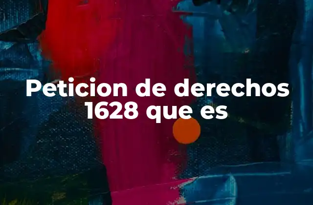 Peticion de Derechos 1628 que es