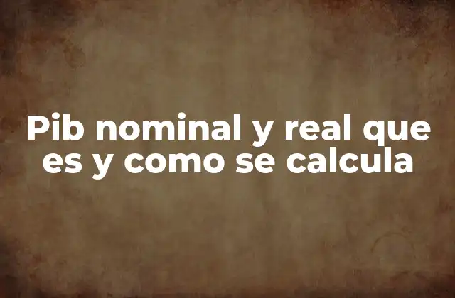 Pib Nominal y Real que es y como Se Calcula
