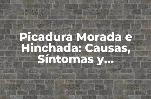 Picadura Morada e Hinchada: Causas, Síntomas y Tratamiento