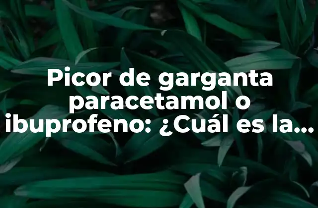 Picor de Garganta Paracetamol o Ibuprofeno: ¿cuál es la Mejor Opción?