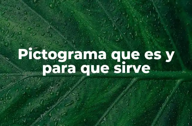 Pictograma que es y para que Sirve