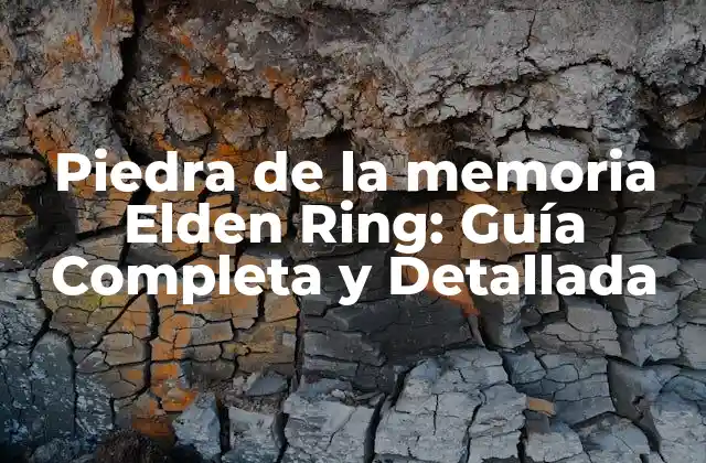 Piedra de la Memoria Elden Ring: Guía Completa y Detallada