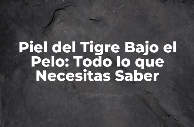 Piel Del Tigre bajo el Pelo: Todo Lo que Necesitas Saber