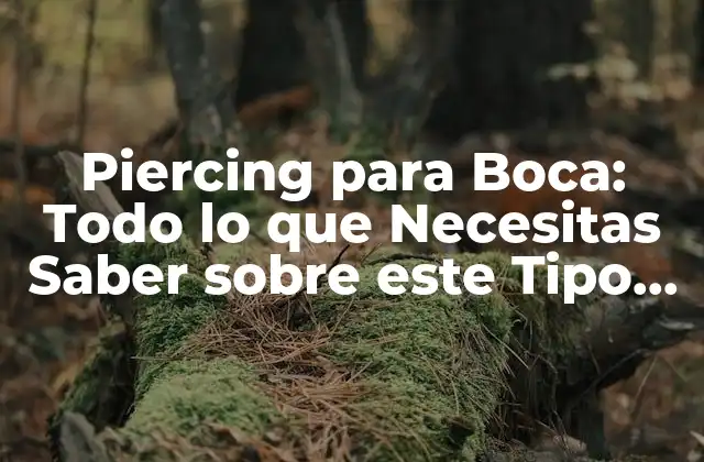 Piercing para Boca: Todo Lo que Necesitas Saber sobre Este Tipo de Piercing 2 Tipos de Piercings para Boca