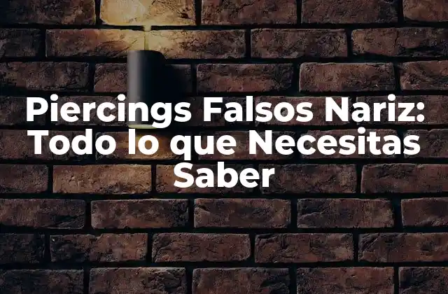 ¿Qué son los Piercings Falsos Nariz?