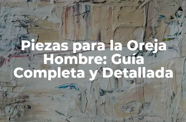Piezas para la Oreja Hombre: Guía Completa y Detallada
