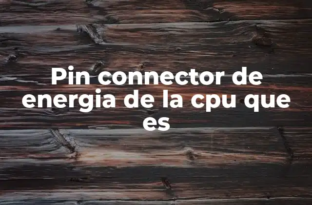 Pin Connector de Energia de la Cpu que es