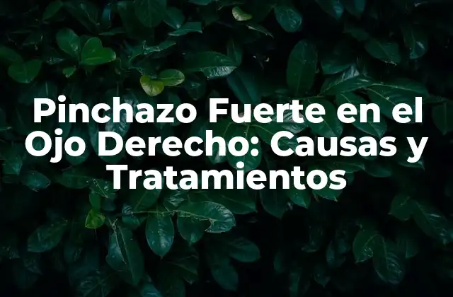 Pinchazo Fuerte en el Ojo Derecho: Causas y Tratamientos