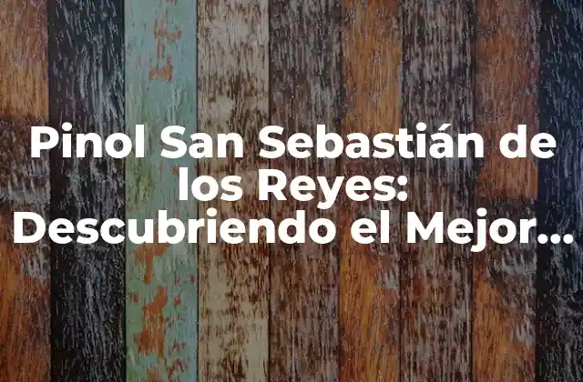 Pinol San Sebastián de los Reyes: Descubriendo el Mejor Pinol de la Región