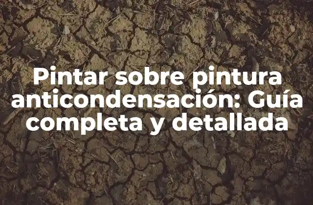 Pintar sobre Pintura Anticondensación: Guía Completa y Detallada