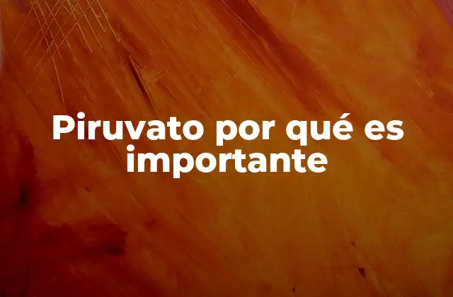 Piruvato por Qué es Importante