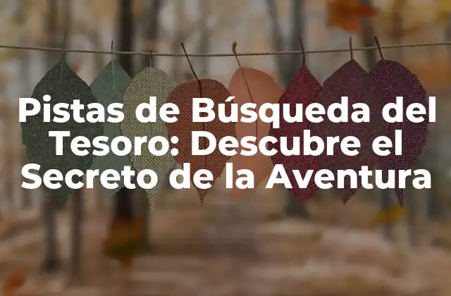 Pistas de Búsqueda Del Tesoro: Descubre el Secreto de la Aventura