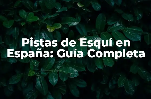 Pistas de Esquí en España: Guía Completa