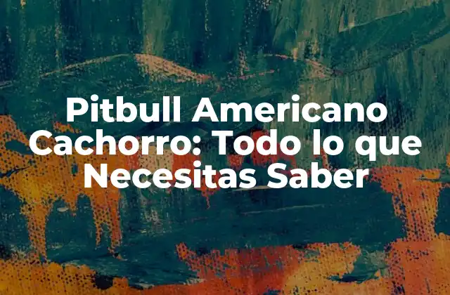 Pitbull Americano Cachorro: Todo Lo que Necesitas Saber