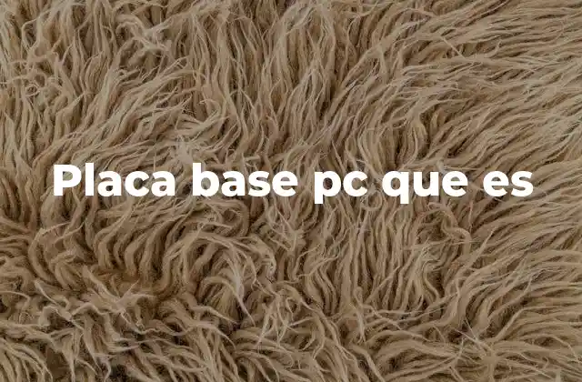 Placa Base Pc que es