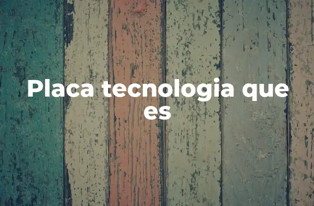 Placa Tecnologia que es