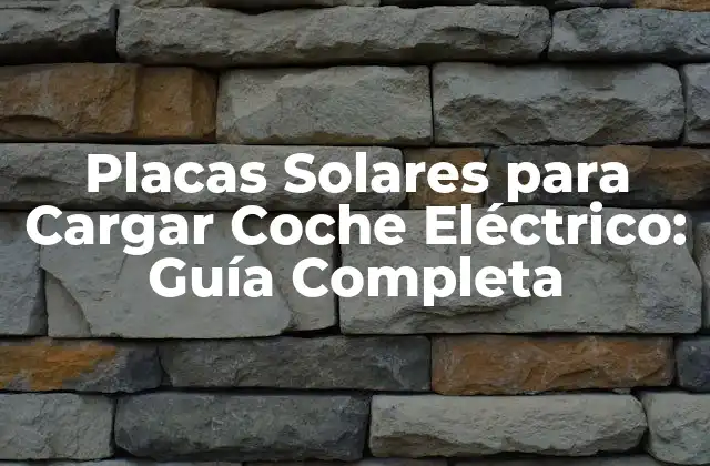 Placas Solares para Cargar Coche Eléctrico: Guía Completa