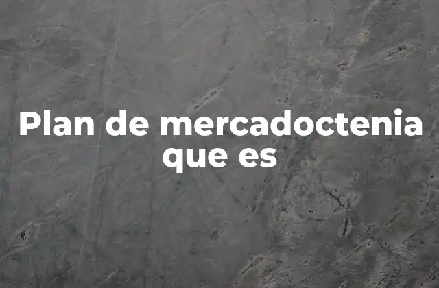 Plan de Mercadoctenia que es