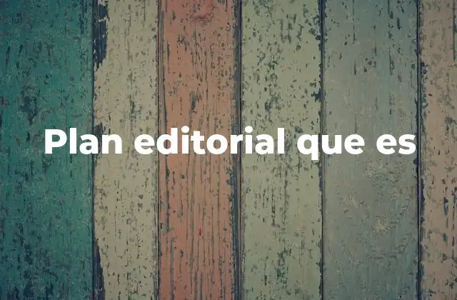 Plan Editorial que es