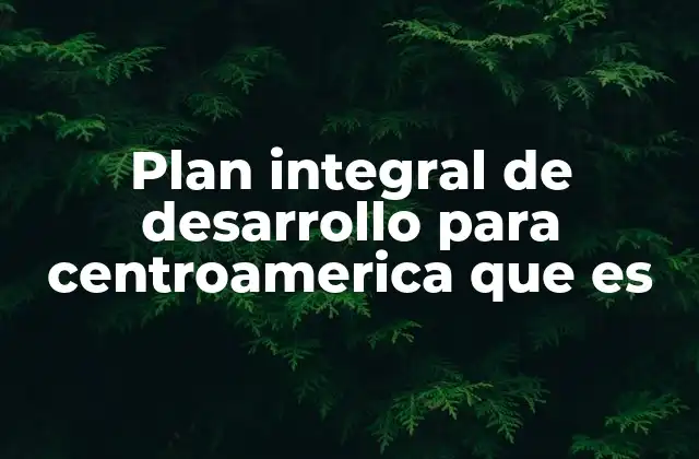 Plan Integral de Desarrollo para Centroamerica que es 2 Cómo se estructura un plan de desarrollo sostenible en la región