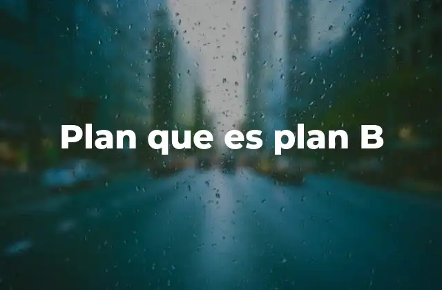 Plan que es Plan B