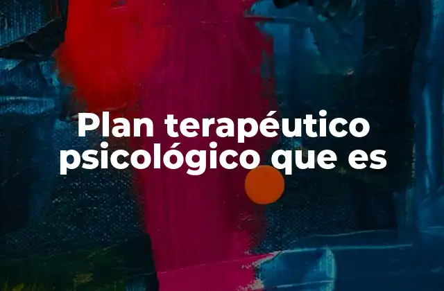 Plan Terapéutico Psicológico que es