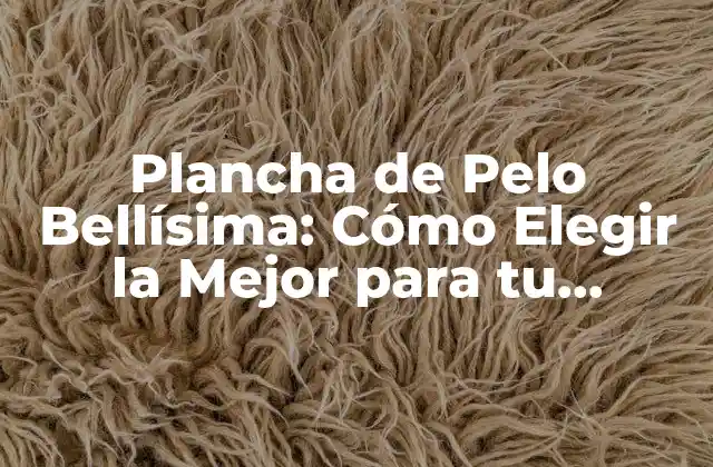 Plancha de Pelo Bellísima: Cómo Elegir la Mejor para Tu Cabello