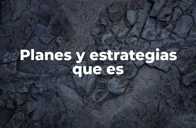 Planes y Estrategias que es