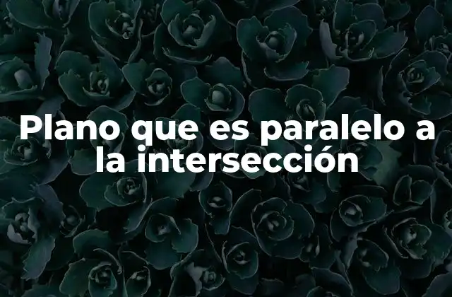 Plano que es Paralelo a la Intersección