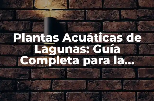 Plantas Acuáticas de Lagunas: Guía Completa para la Conservación y el Manejo