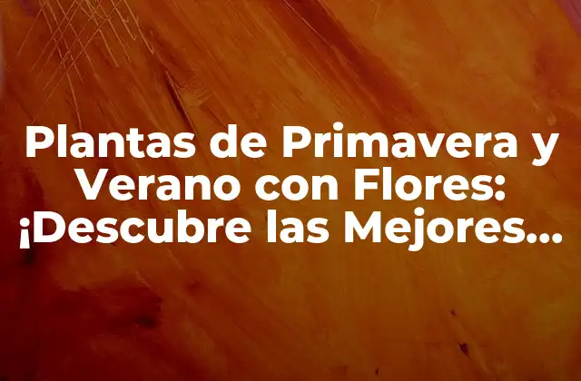 Plantas de Primavera y Verano con Flores: ¡descubre las Mejores Opciones!