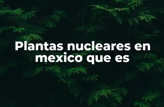 Plantas Nucleares en Mexico que es