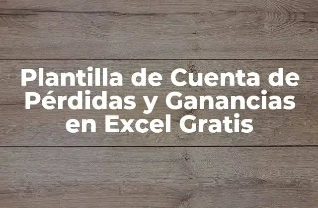 Plantilla de Cuenta de Pérdidas y Ganancias en Excel Gratis