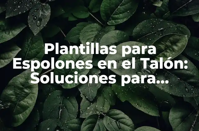 Plantillas para Espolones en el Talón: Soluciones para Problemas de Salud