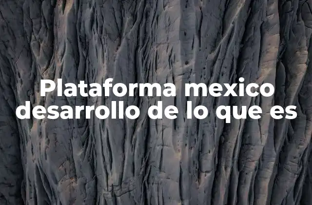 Plataforma Mexico Desarrollo de Lo que es