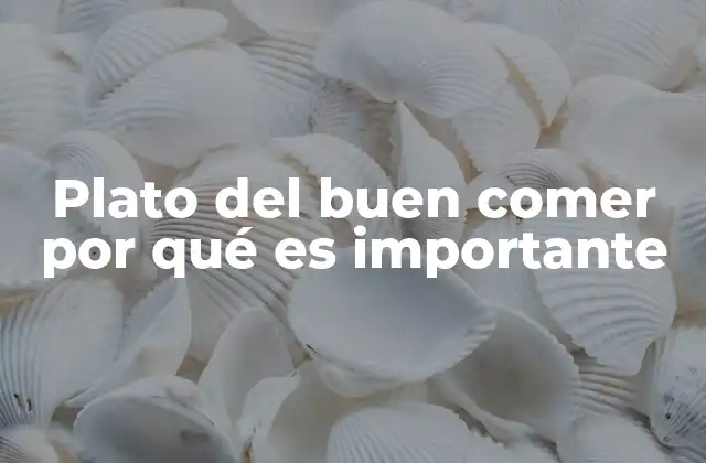 Plato Del Buen Comer por Qué es Importante