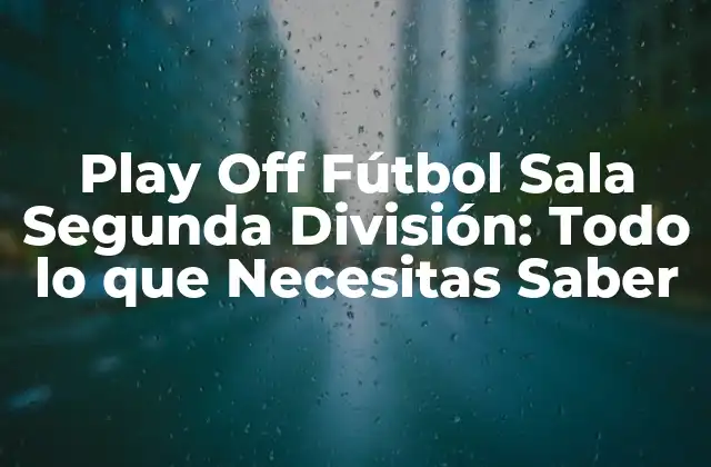 Play Off Fútbol Sala Segunda División: Todo Lo que Necesitas Saber