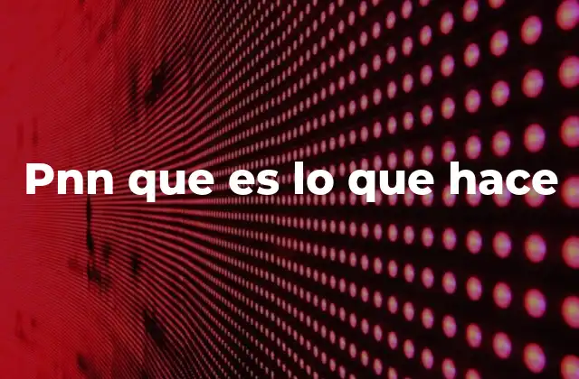 Pnn que es Lo que Hace