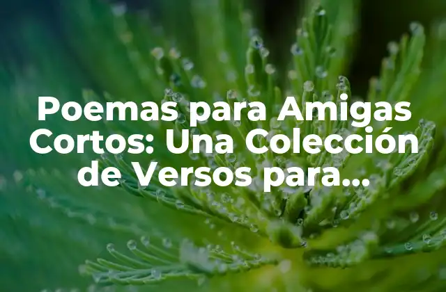 Poemas para Amigas Cortos: una Colección de Versos para Celebrar la Amistad
